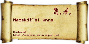 Macskási Anna névjegykártya